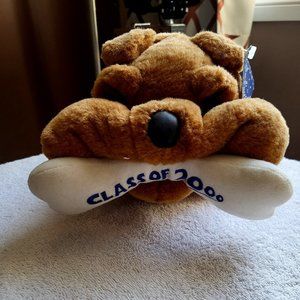 Carlton Cards Plush Bulldog with bone Class of 2000 With Tags see pictures